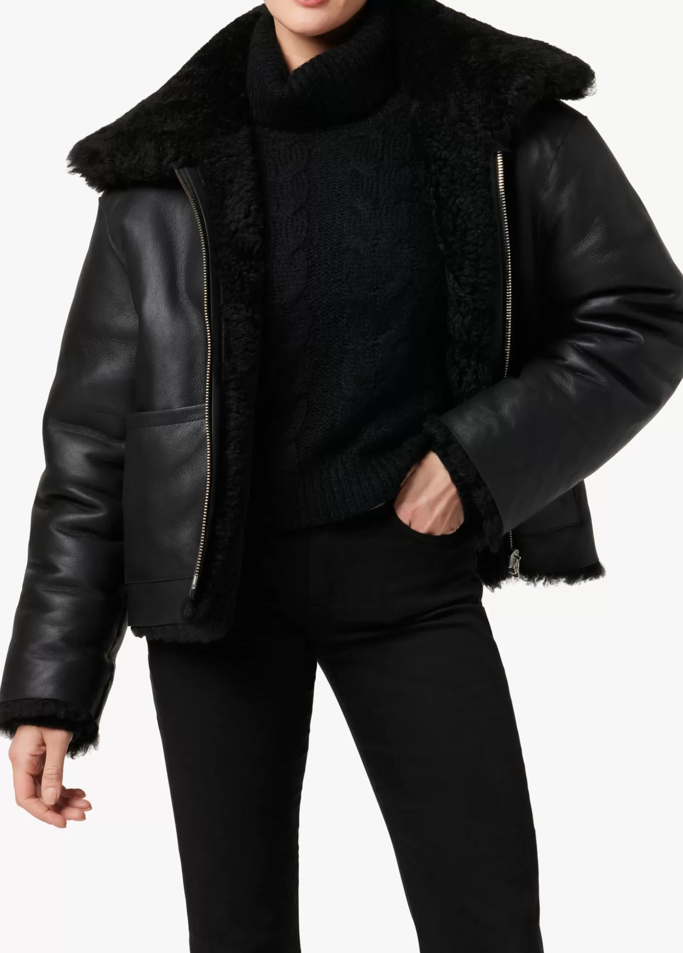 Women Joe’s Jeans THE LISA REVERSIBLE SHEARLING LEATHER JACKET